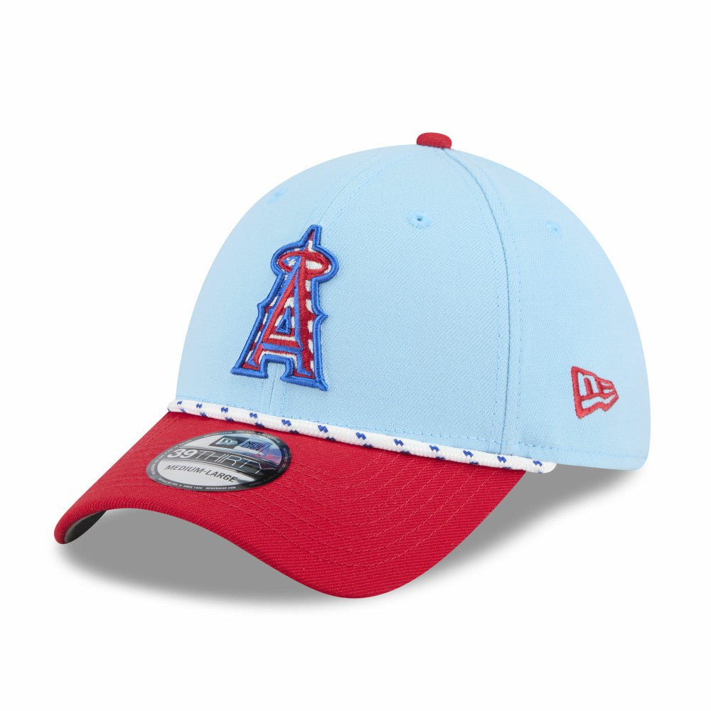 Los Angeles Angels New Era 2025 Fourth of July 39THIRTY Flex Hat - Light Blue/Red - New Era Online