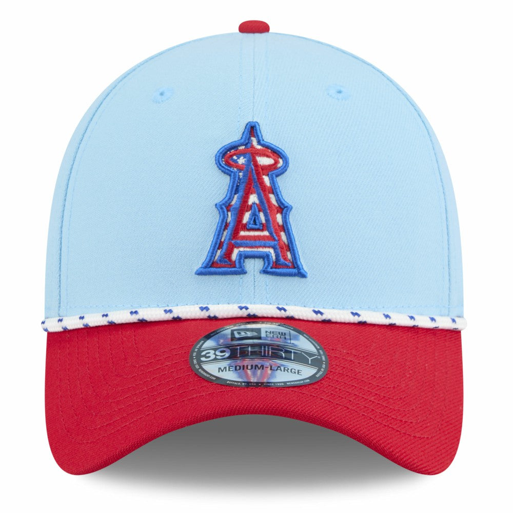Los Angeles Angels New Era 2025 Fourth of July 39THIRTY Flex Hat - Light Blue/Red - New Era Online