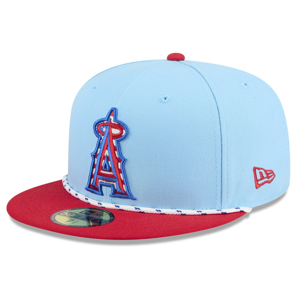 Los Angeles Angels New Era 2025 Fourth of July 59FIFTY Fitted Hat - Light Blue/Red - New Era Online