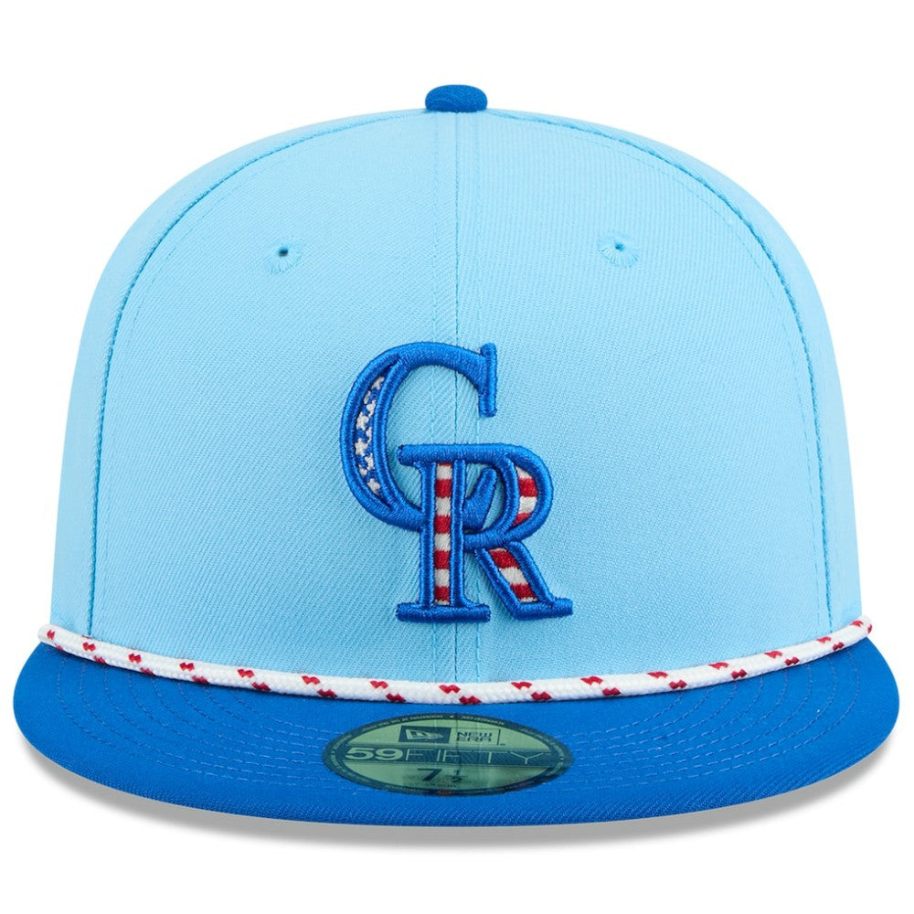 Colorado Rockies New Era 2025 Fourth of July 59FIFTY Fitted Hat - Light Blue/Blue - New Era on Sale