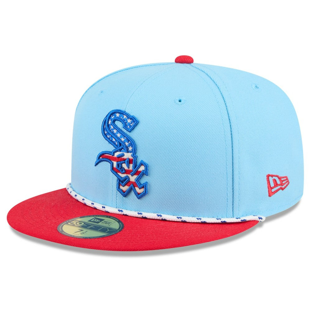 Chicago White Sox New Era 2025 Fourth of July 59FIFTY Fitted Hat - Light Blue/Red - New Era on Sale