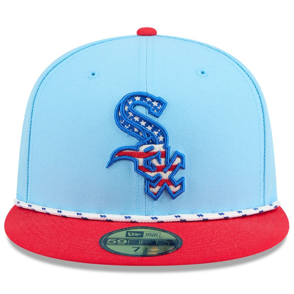 Chicago White Sox New Era 2025 Fourth of July 59FIFTY Fitted Hat - Light Blue/Red - New Era on Sale