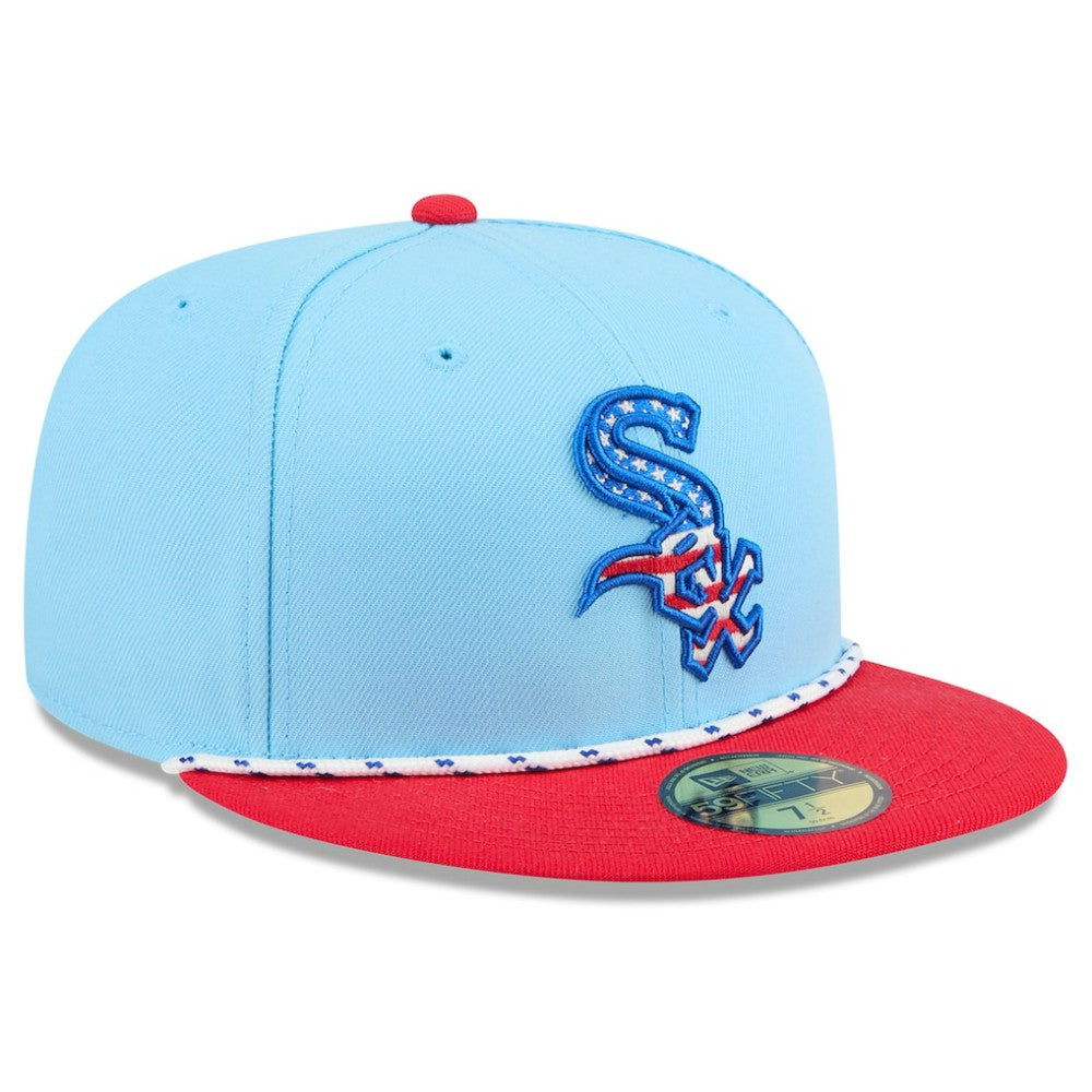 Chicago White Sox New Era 2025 Fourth of July 59FIFTY Fitted Hat - Light Blue/Red - New Era on Sale
