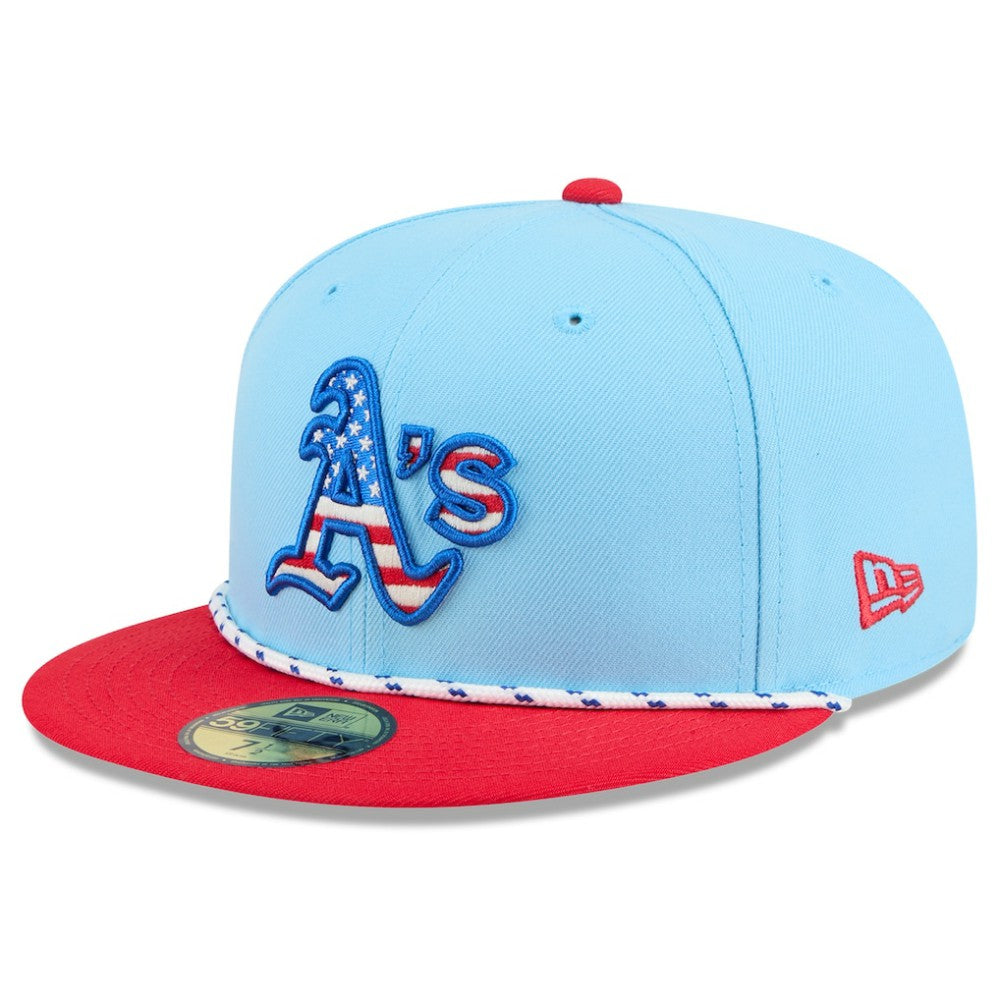 Athletics New Era 2025 Fourth of July 59FIFTY Fitted Hat - Light Blue/Red - New Era Sale