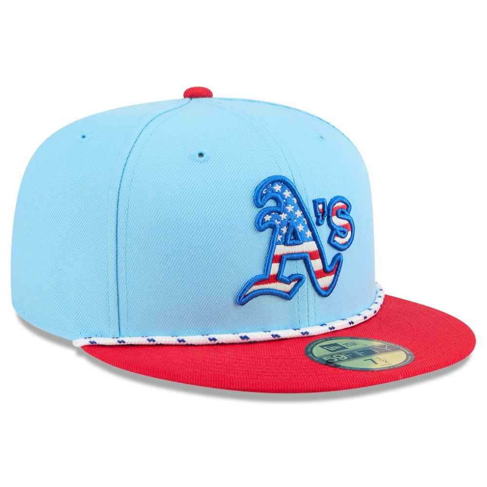 Athletics New Era 2025 Fourth of July 59FIFTY Fitted Hat - Light Blue/Red - New Era Sale