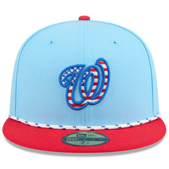 Washington Nationals New Era 2025 Fourth of July 59FIFTY Fitted Hat - Light Blue/Red - New Era Discount