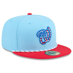 Washington Nationals New Era 2025 Fourth of July 59FIFTY Fitted Hat - Light Blue/Red - New Era Discount