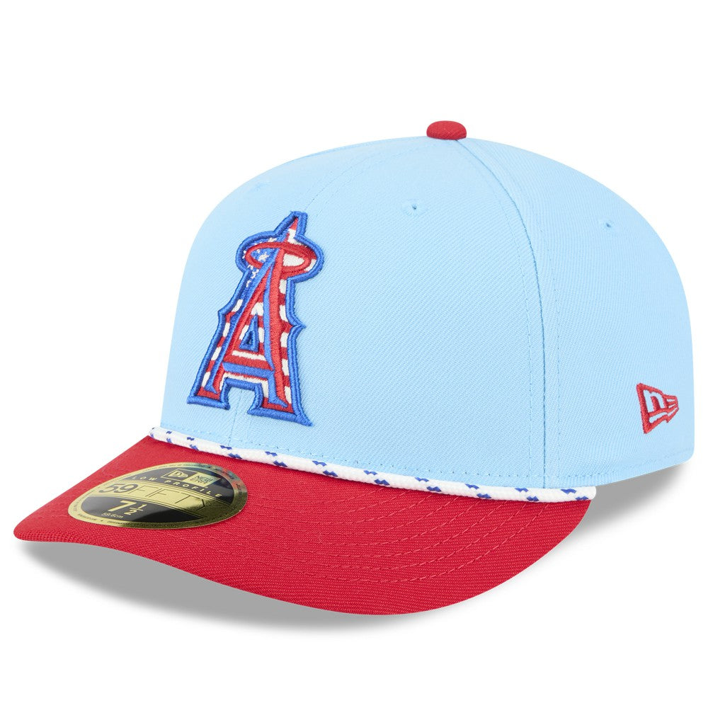 Los Angeles Angels New Era 2025 Fourth of July Low Profile 59FIFTY Fitted Hat - Light Blue/Red - New Era Lifestyle