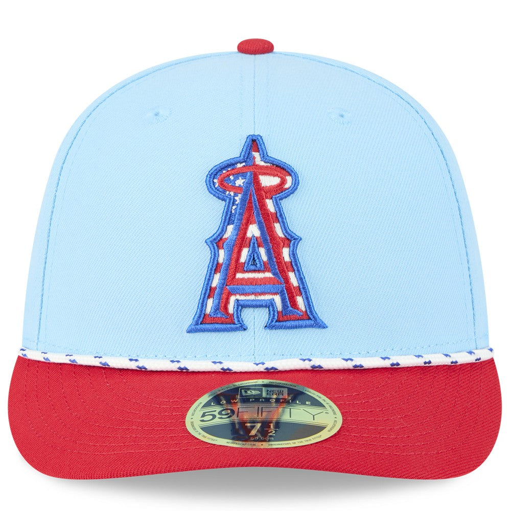 Los Angeles Angels New Era 2025 Fourth of July Low Profile 59FIFTY Fitted Hat - Light Blue/Red - New Era Lifestyle