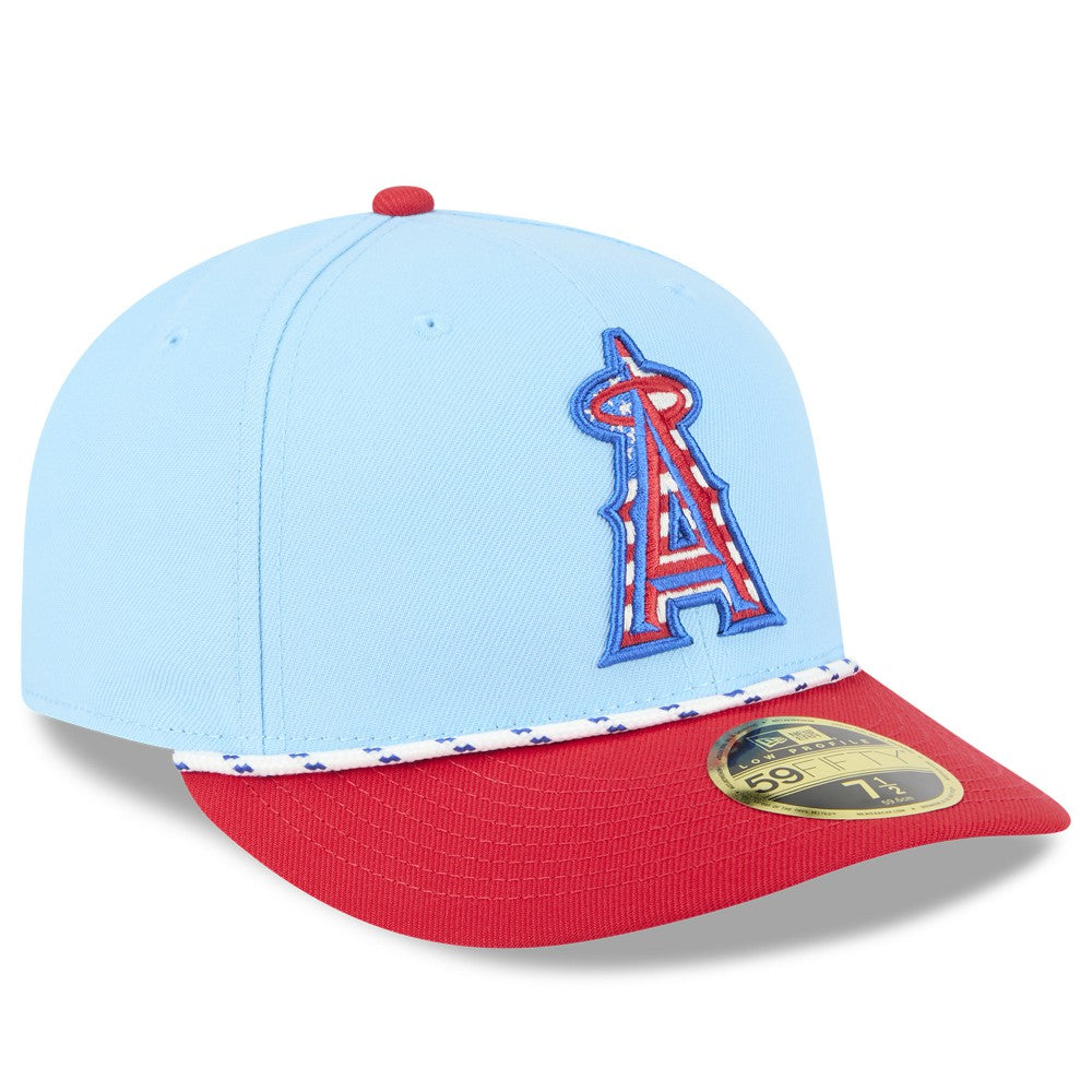 Los Angeles Angels New Era 2025 Fourth of July Low Profile 59FIFTY Fitted Hat - Light Blue/Red - New Era Lifestyle