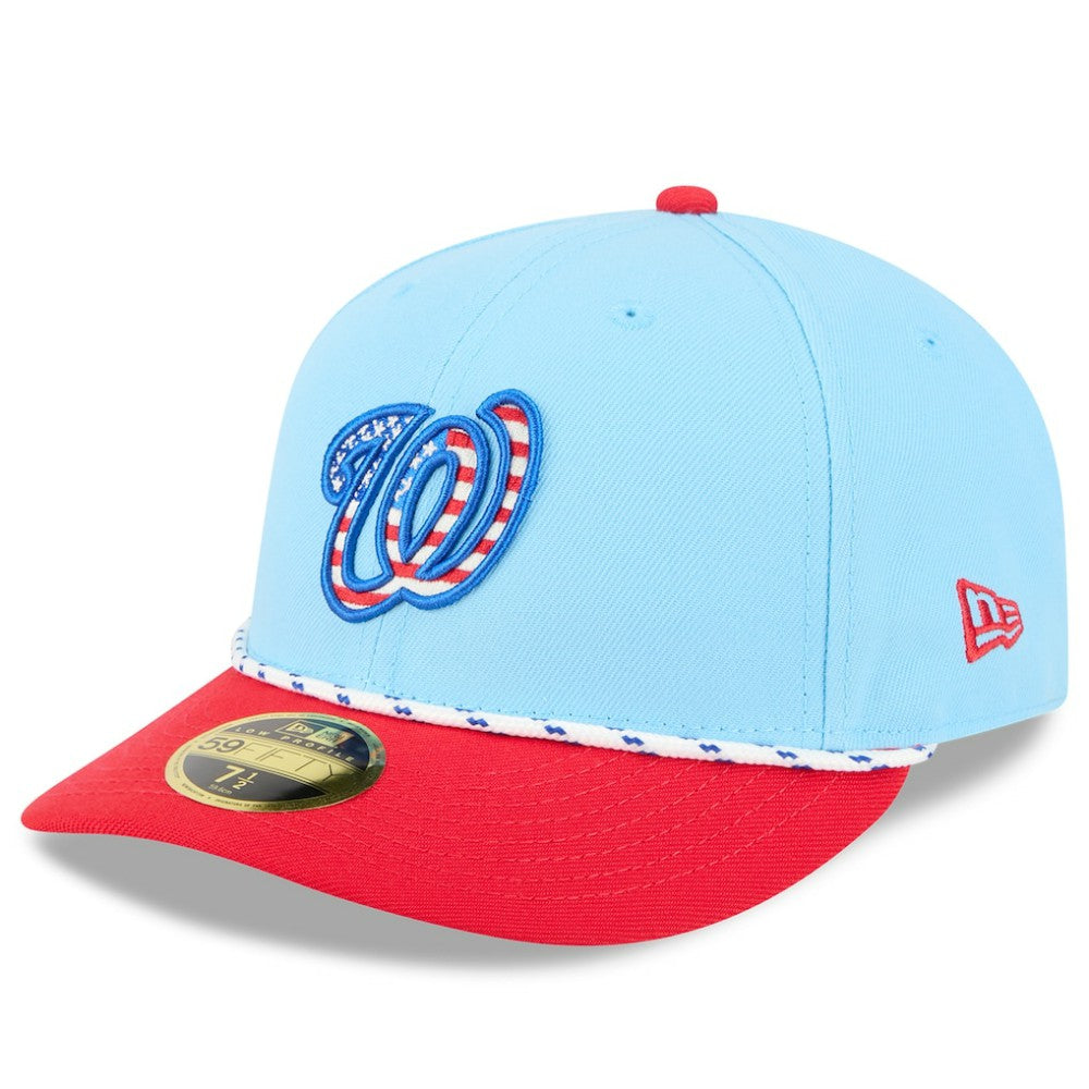 Washington Nationals New Era 2025 Fourth of July Low Profile 59FIFTY Fitted Hat - Light Blue/Red - New Era Sale