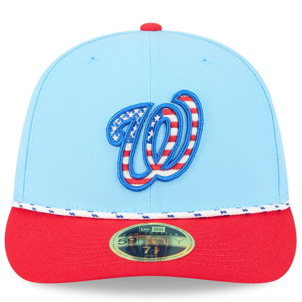 Washington Nationals New Era 2025 Fourth of July Low Profile 59FIFTY Fitted Hat - Light Blue/Red - New Era Sale