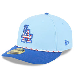 Los Angeles Dodgers New Era 2025 Fourth of July Low Profile 59FIFTY Fitted Hat - Light Blue/Royal - New Era Discount