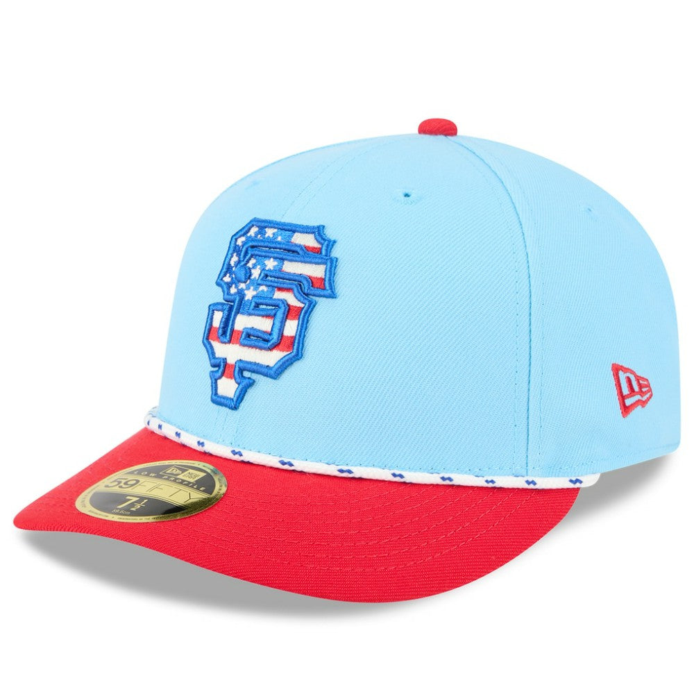 San Francisco Giants New Era 2025 Fourth of July Low Profile 59FIFTY Fitted Hat - Light Blue/Red - New Era Lifestyle