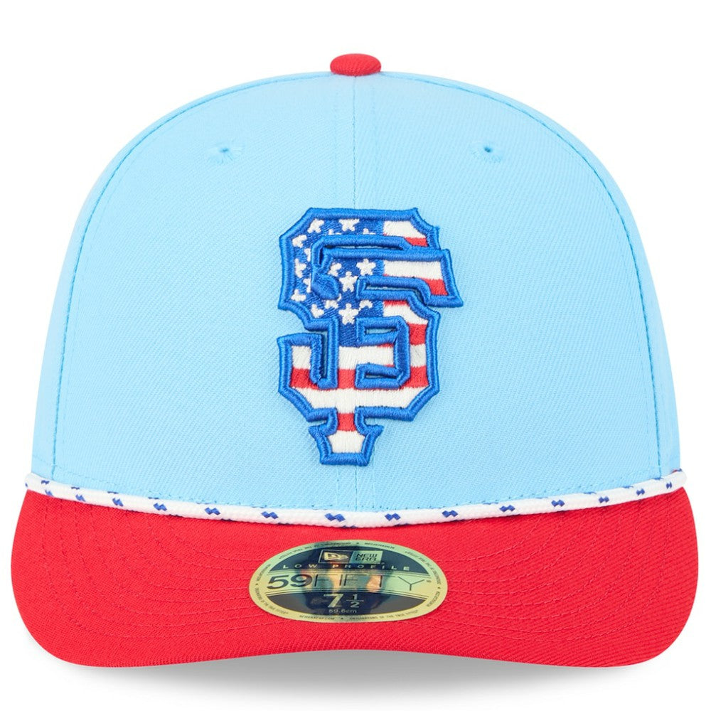 San Francisco Giants New Era 2025 Fourth of July Low Profile 59FIFTY Fitted Hat - Light Blue/Red - New Era Lifestyle