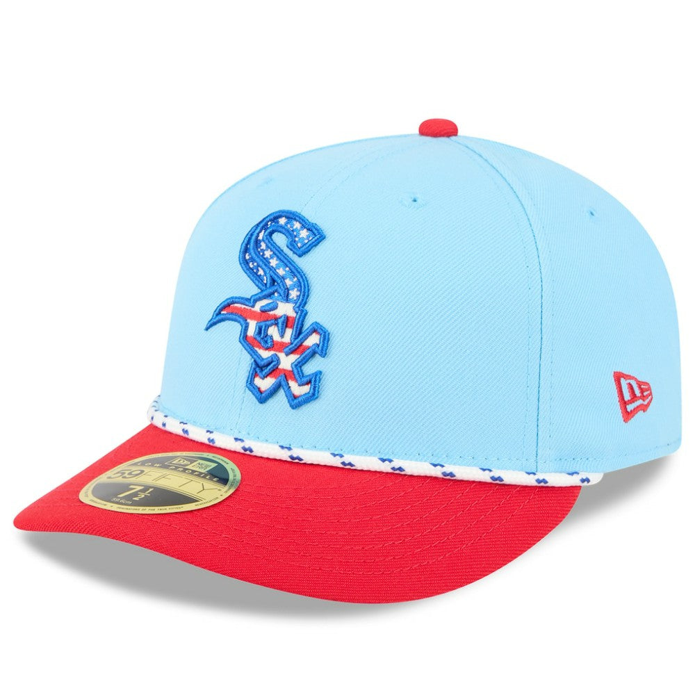 Chicago White Sox New Era 2025 Fourth of July Low Profile 59FIFTY Fitted Hat - Light Blue/Red - New Era Discount