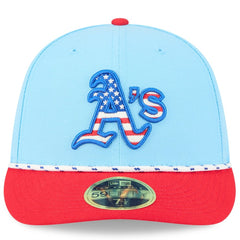 Athletics New Era 2025 Fourth of July Low Profile 59FIFTY Fitted Hat - Light Blue/Red - New Era on Sale