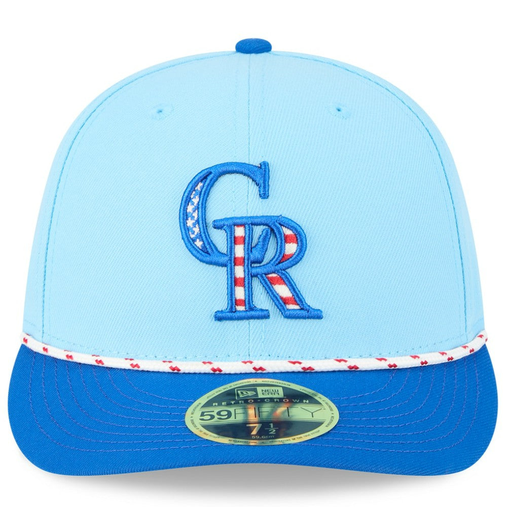 Colorado Rockies New Era 2025 Fourth of July Low Profile 59FIFTY Fitted Hat - Light Blue/Blue - New Era Discount