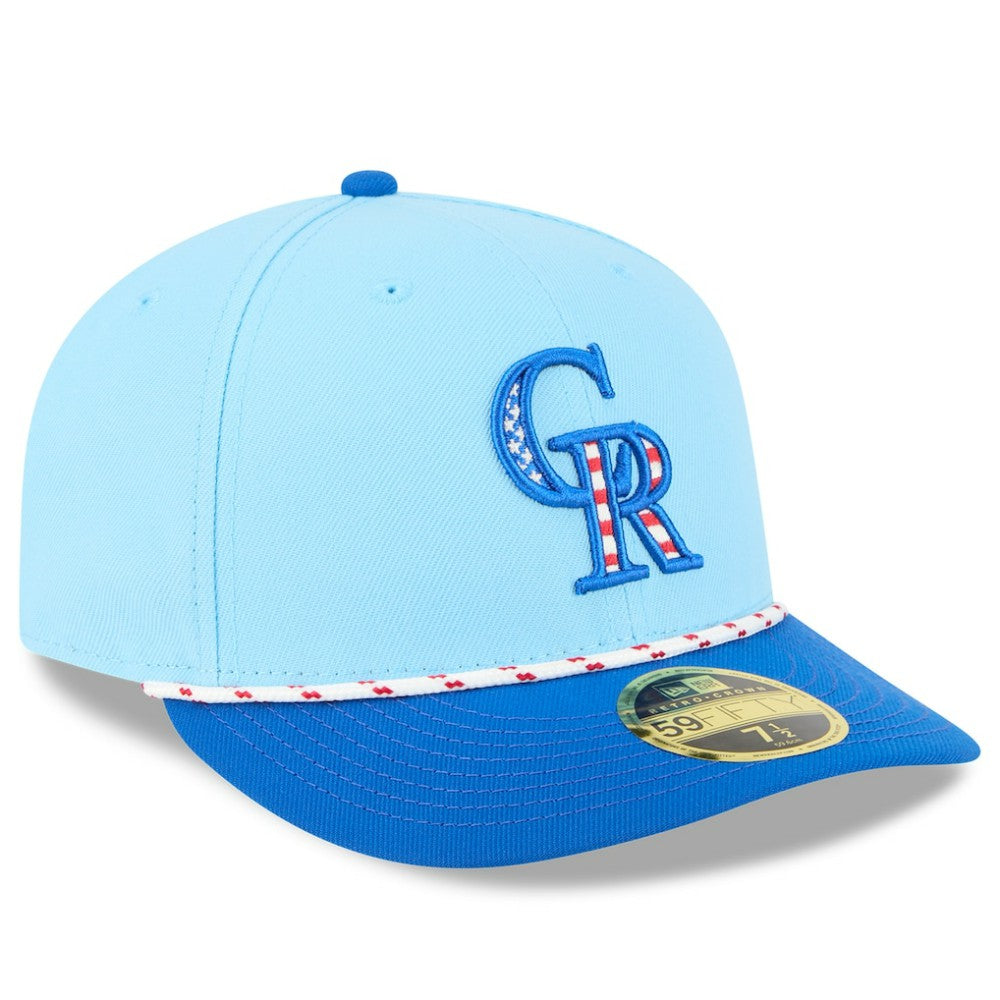 Colorado Rockies New Era 2025 Fourth of July Low Profile 59FIFTY Fitted Hat - Light Blue/Blue - New Era Discount