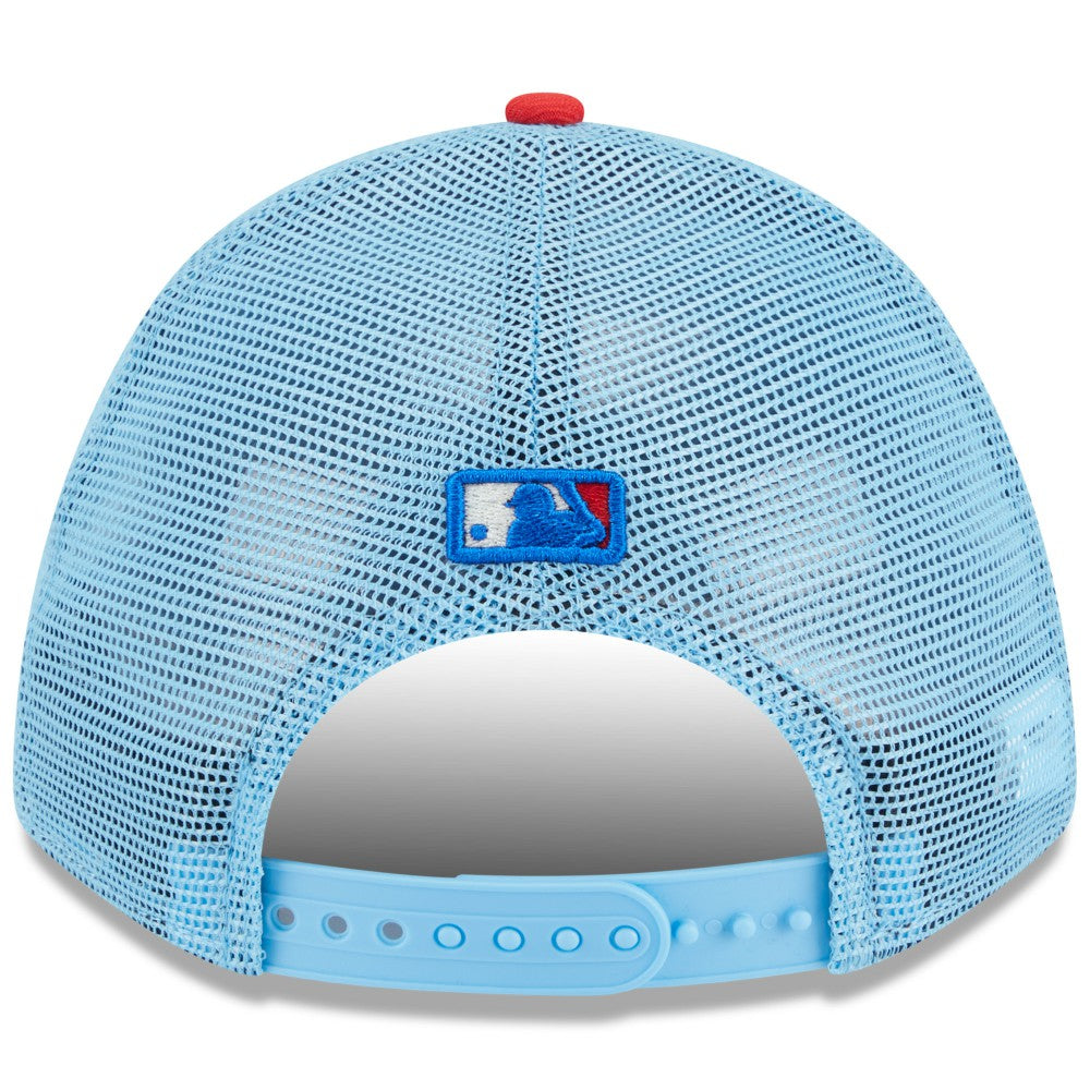 Miami Marlins New Era 2025 Fourth of July 9FORTY A-Frame M-Crown Adjustable Trucker Hat - Light Blue/Red - New Era on Sale