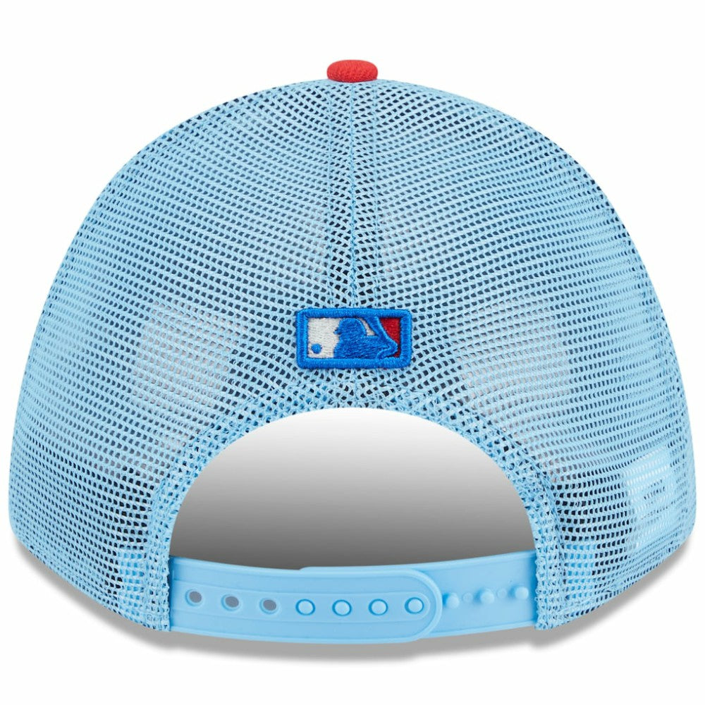 San Francisco Giants New Era 2025 Fourth of July 9FORTY A-Frame M-Crown Adjustable Trucker Hat - Light Blue/Red - New Era Online