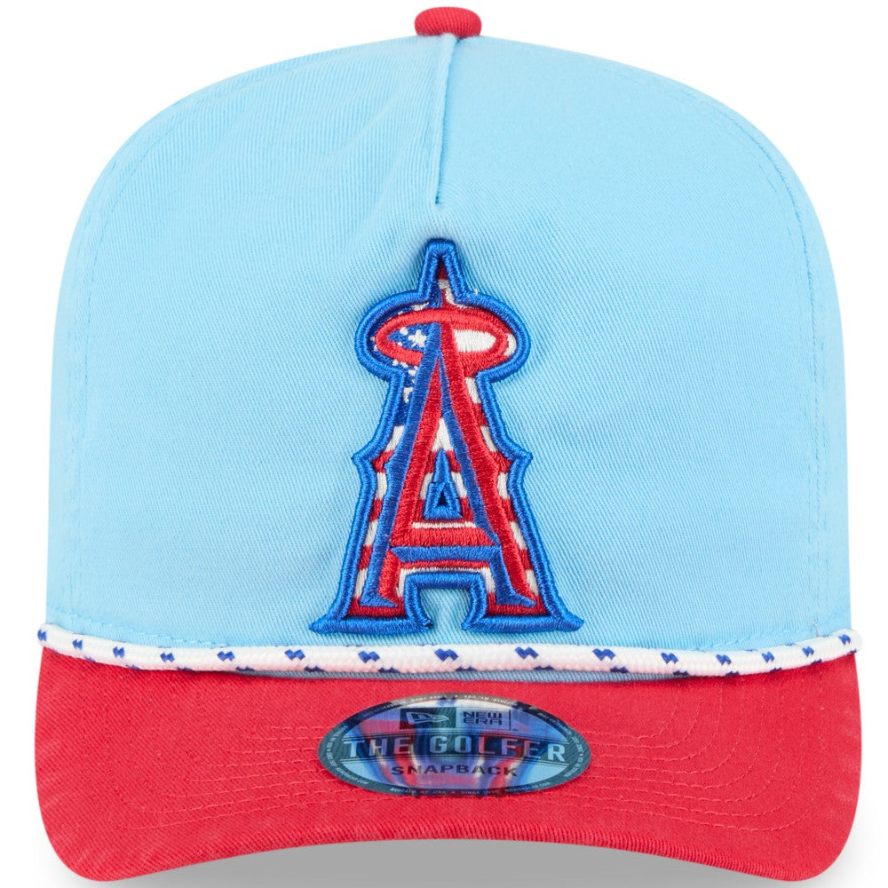 Los Angeles Angels New Era 2025 Fourth of July Golfer Snapback Hat - Light Blue/Red - New Era on Sale