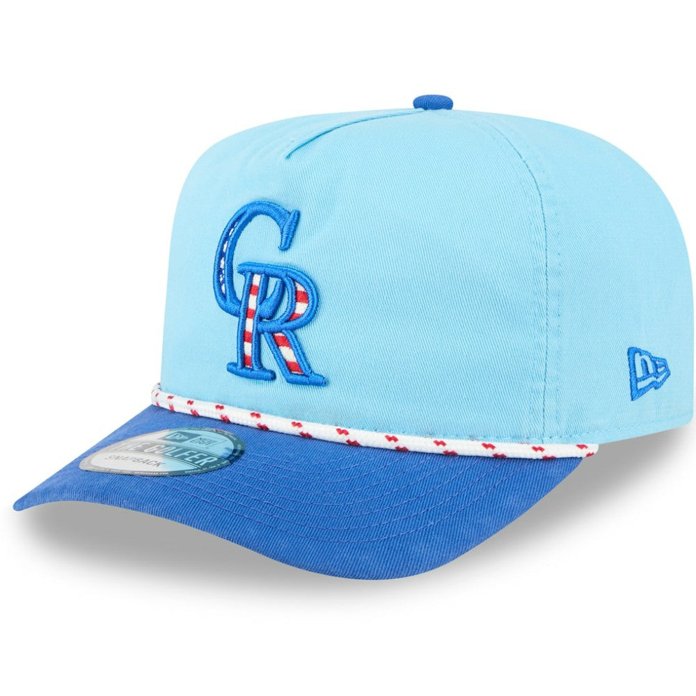 Colorado Rockies New Era 2025 Fourth of July Golfer Snapback Hat - Light Blue/Blue - New Era Online
