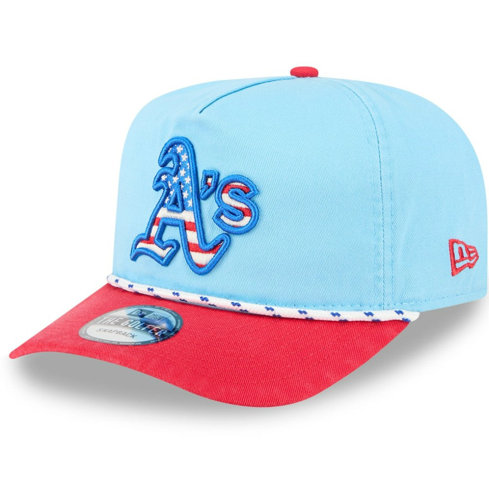 Athletics New Era 2025 Fourth of July Golfer Snapback Hat - Light Blue/Red - New Era Lifestyle