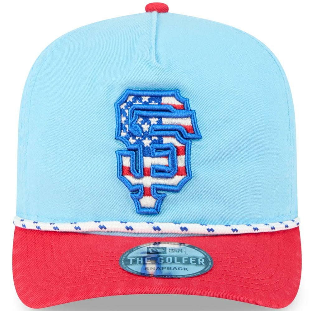 San Francisco Giants New Era 2025 Fourth of July Golfer Snapback Hat - Light Blue/Red - New Era Discount