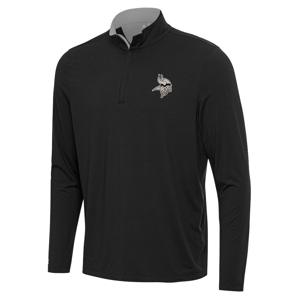 Minnesota Vikings Antigua Content Quarter-Zip Pullover Top Black