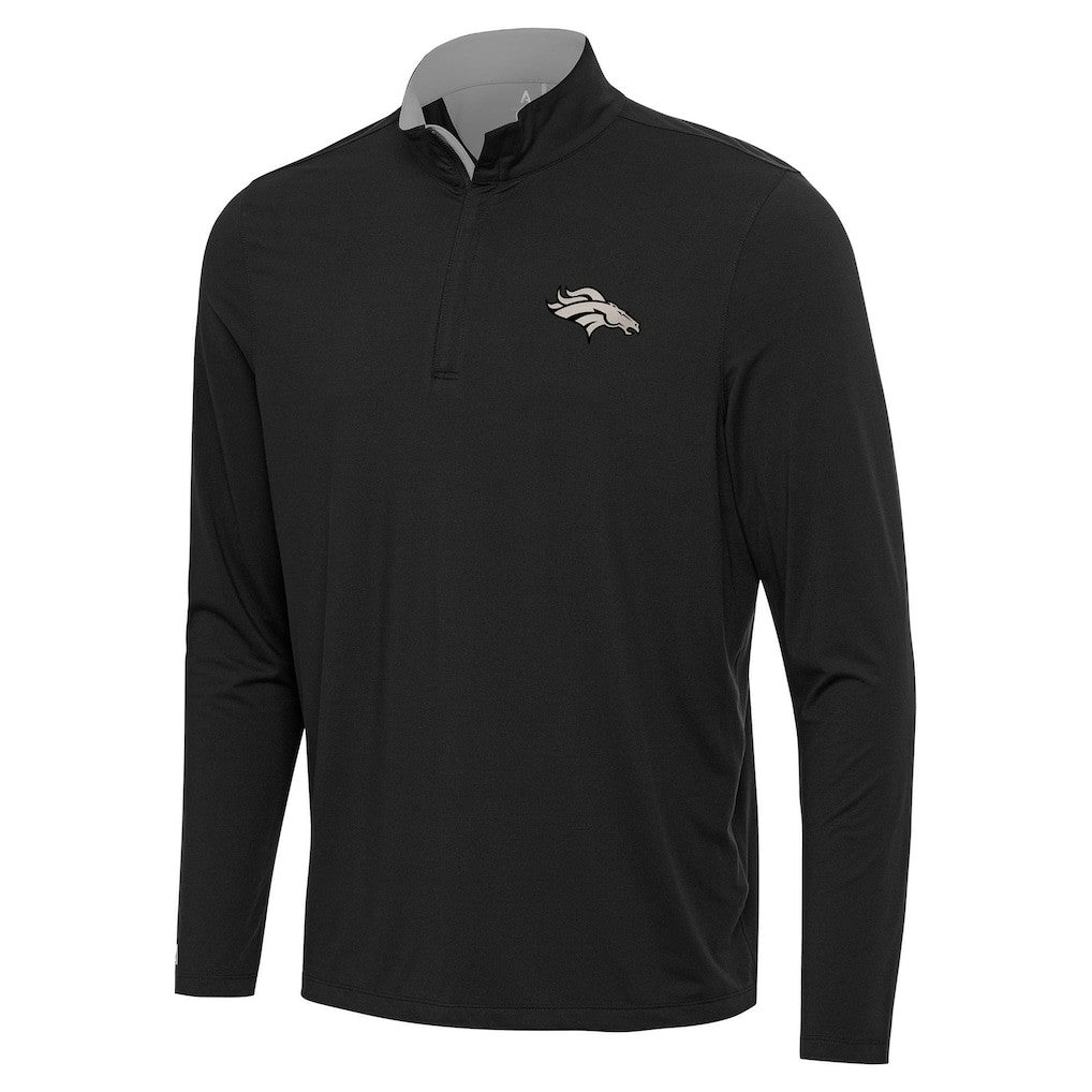 Denver Broncos Antigua Content Quarter-Zip Pullover Top Black