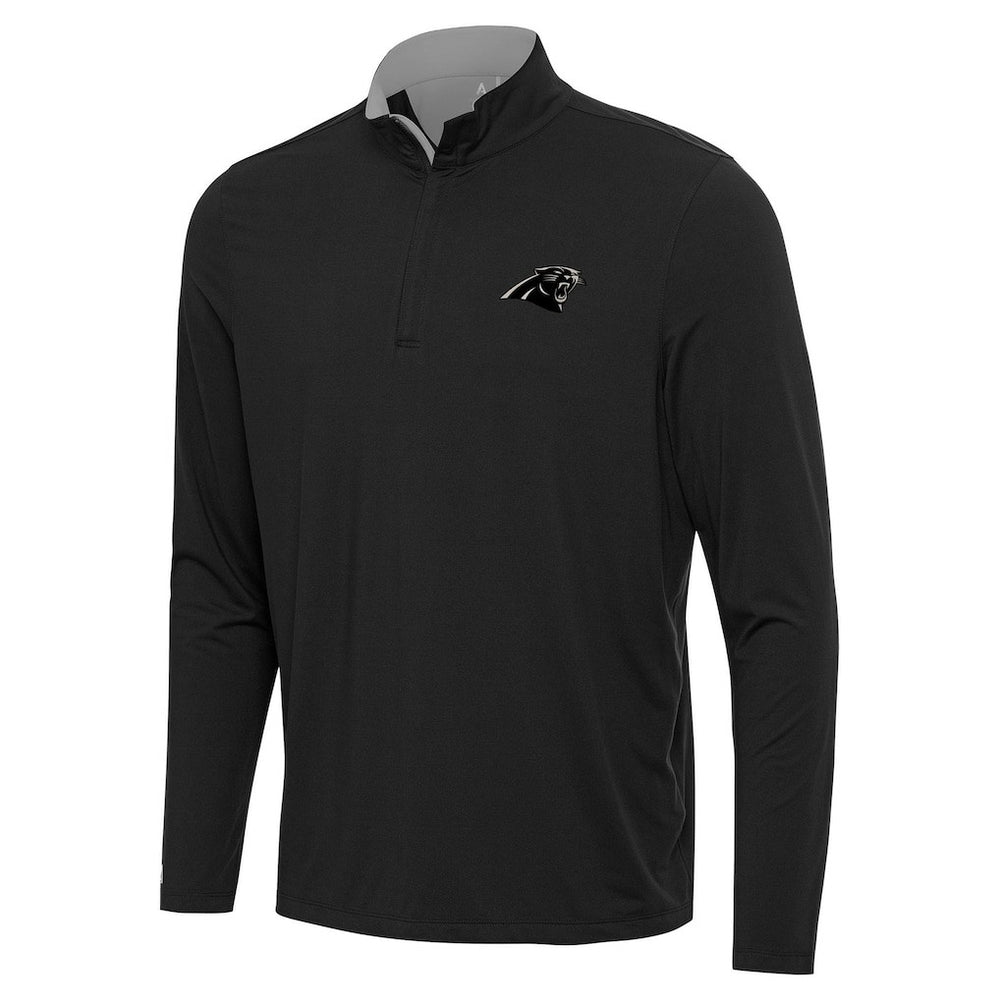 Carolina Panthers Antigua Content Quarter-Zip Pullover Top Black