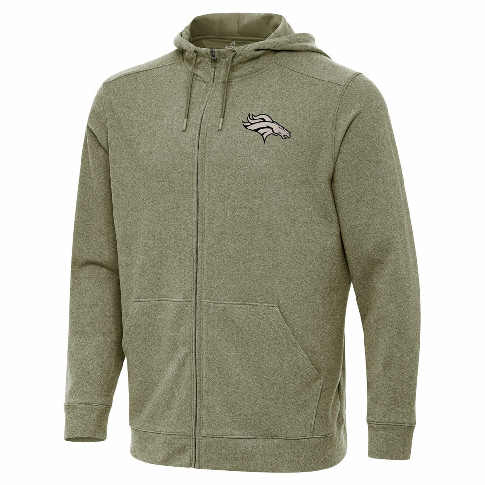 Denver Broncos Antigua Effortless Full-Zip Hoodie Jacket Olive