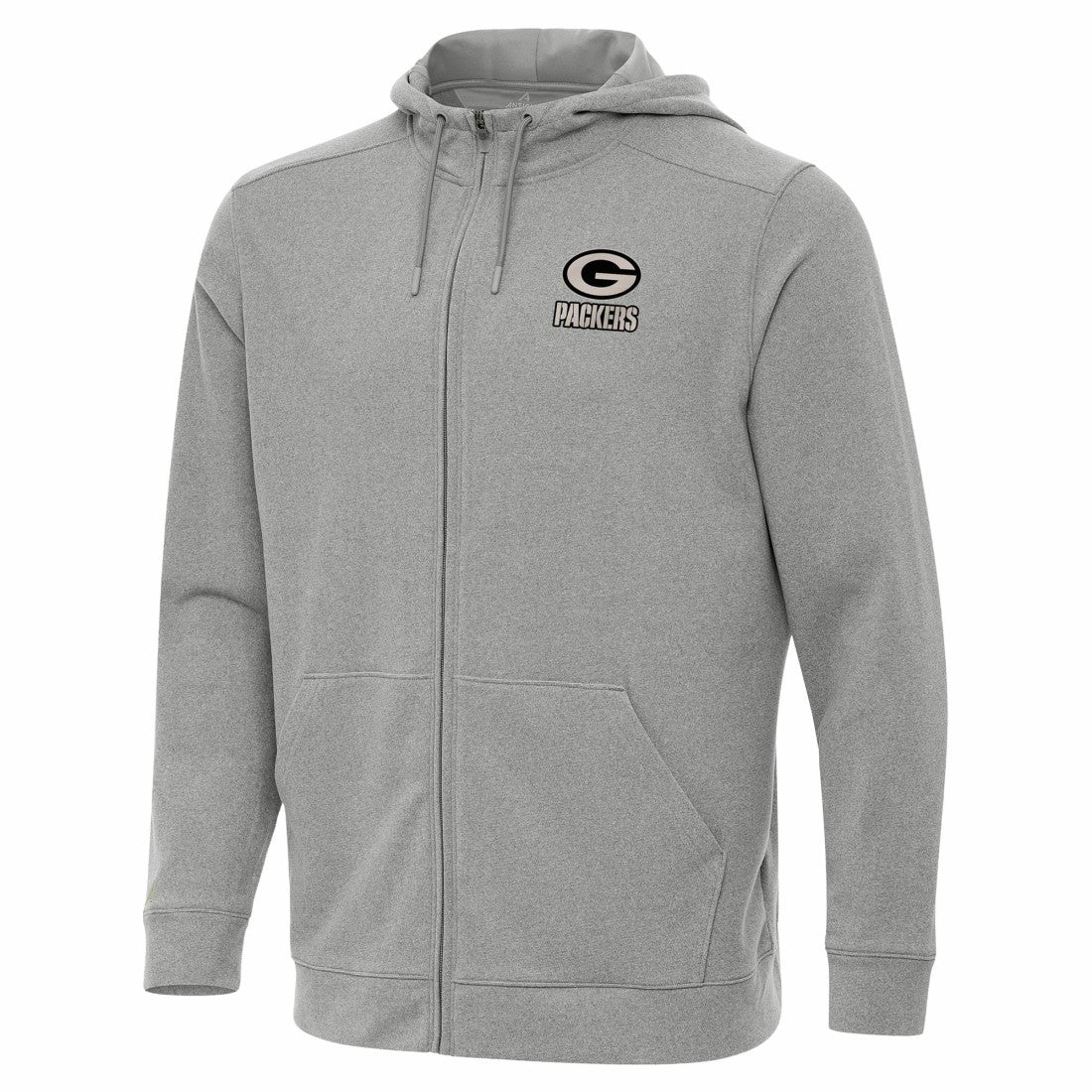 Green Bay Packers Antigua Effortless Full-Zip Hoodie Jacket Heather Gray