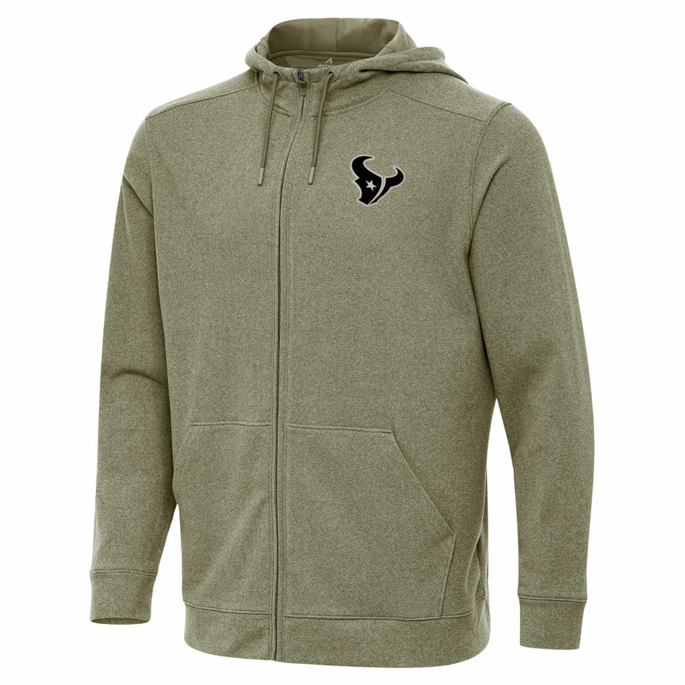 Houston Texans Antigua Effortless Full-Zip Hoodie Jacket Olive