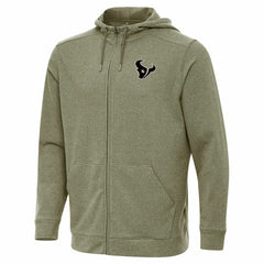 Houston Texans Antigua Effortless Full-Zip Hoodie Jacket Olive