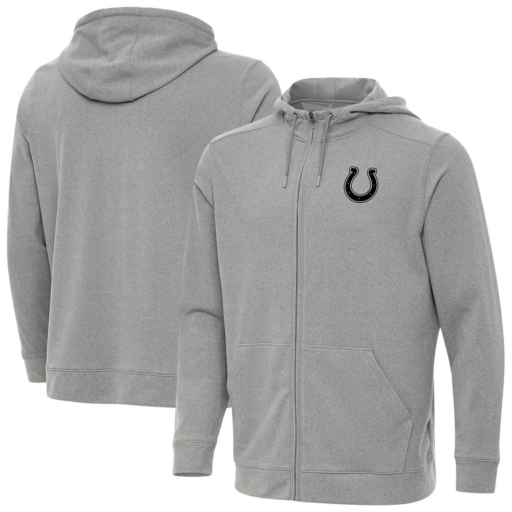Indianapolis Colts Antigua Effortless Full-Zip Hoodie Jacket Heather Gray