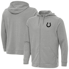 Indianapolis Colts Antigua Effortless Full-Zip Hoodie Jacket Heather Gray