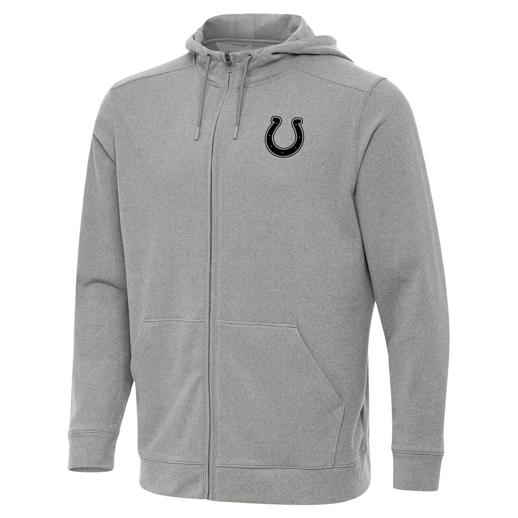 Indianapolis Colts Antigua Effortless Full-Zip Hoodie Jacket Heather Gray