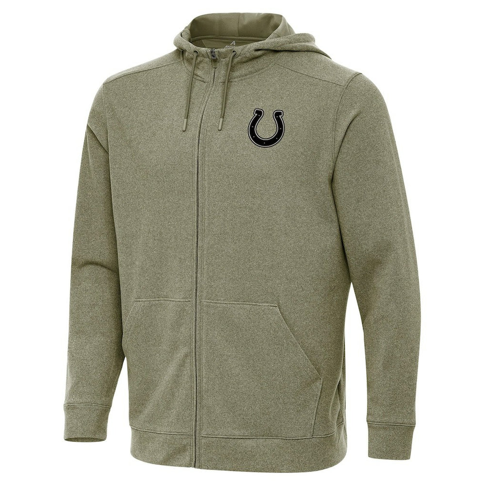 Indianapolis Colts Antigua Effortless Full-Zip Hoodie Jacket Olive
