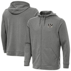 Cincinnati Bengals Antigua Effortless Full-Zip Hoodie Jacket Heather Black