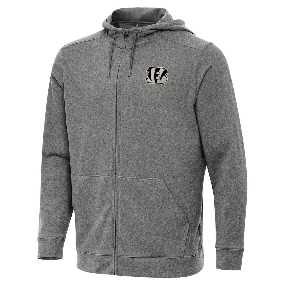 Cincinnati Bengals Antigua Effortless Full-Zip Hoodie Jacket Heather Black