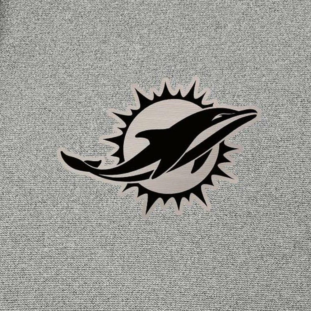 Miami Dolphins Antigua Effortless Full-Zip Hoodie Jacket Heather Gray