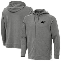 Carolina Panthers Antigua Effortless Full-Zip Hoodie Jacket Heather Black