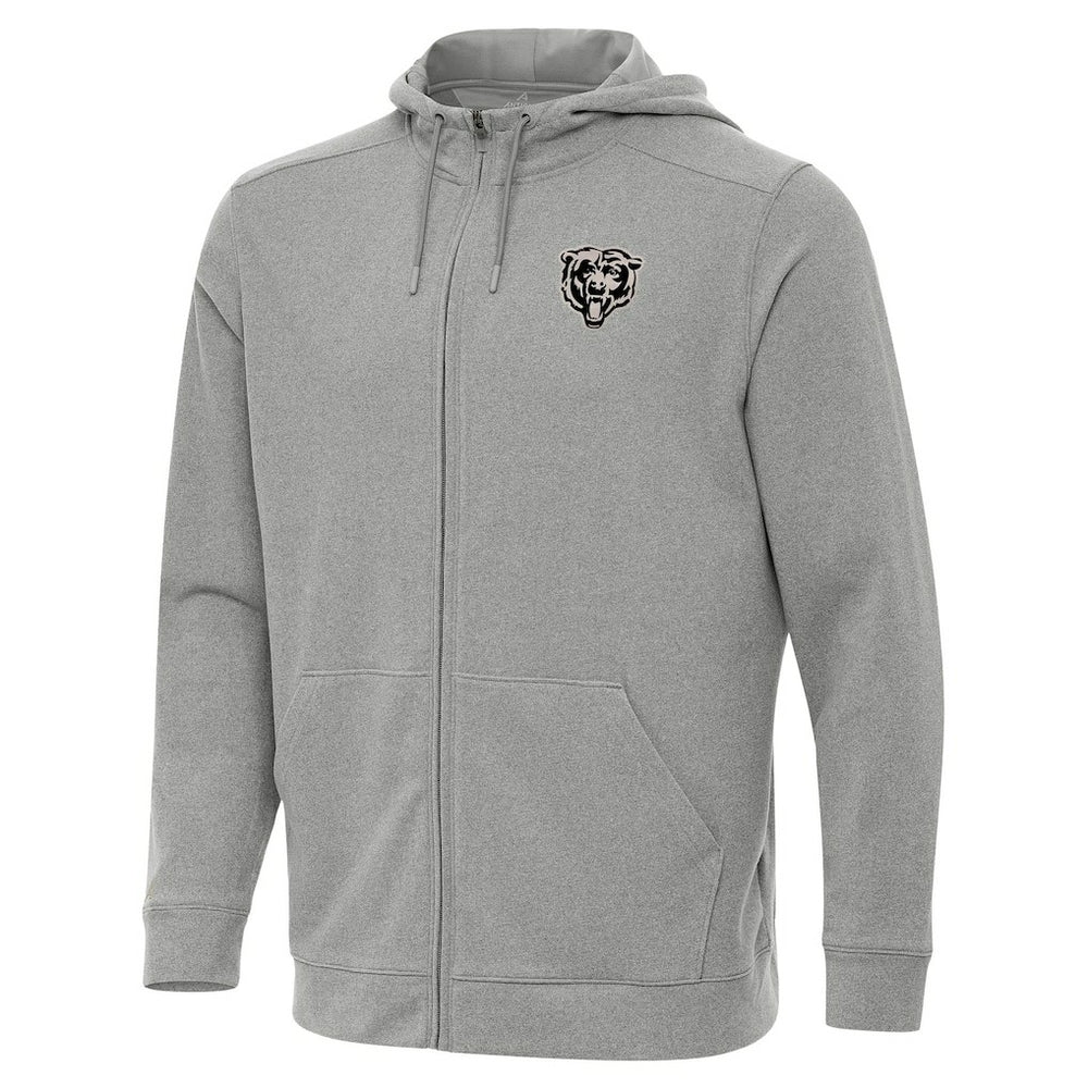 Chicago Bears Antigua Effortless Full-Zip Hoodie Jacket Heather Gray