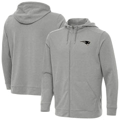 New England Patriots Antigua Effortless Full-Zip Hoodie Jacket Heather Gray