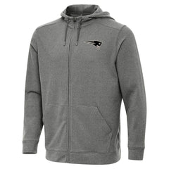 New England Patriots Antigua Effortless Full-Zip Hoodie Jacket Heather Black