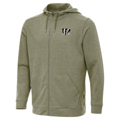 Cincinnati Bengals Antigua Effortless Full-Zip Hoodie Jacket Olive