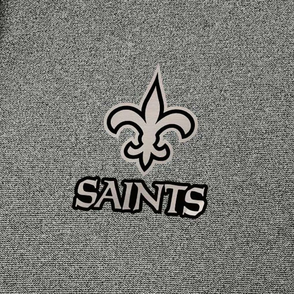New Orleans Saints Antigua Effortless Full-Zip Hoodie Jacket Heather Black