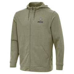 New Orleans Saints Antigua Effortless Full-Zip Hoodie Jacket Olive